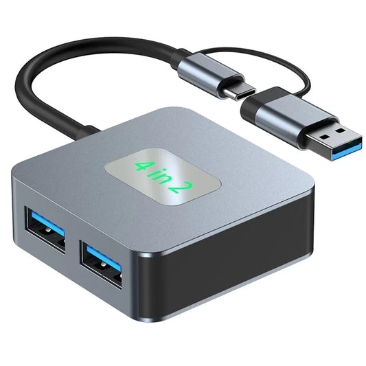 2320A Type-C / USB 4-in-1 USB Hub 2xTypc-C3.2 + 2xUSB3.2 10Gbps Data Transfer Adapter