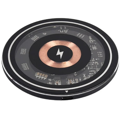 W102 Aluminum Alloy Wireless Charger Qi-Standard 15W Wireless Charging Pad with Light for Cell Phones