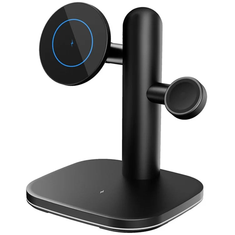 W98 Compatible with MagSafe 15W Wireless Charger Stand with Light for Apple Watch AirPods iPhone