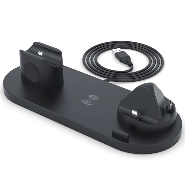 B07C 6-in-1 Desktop Phone Watch Earphone Charging Stand Wireless Charger