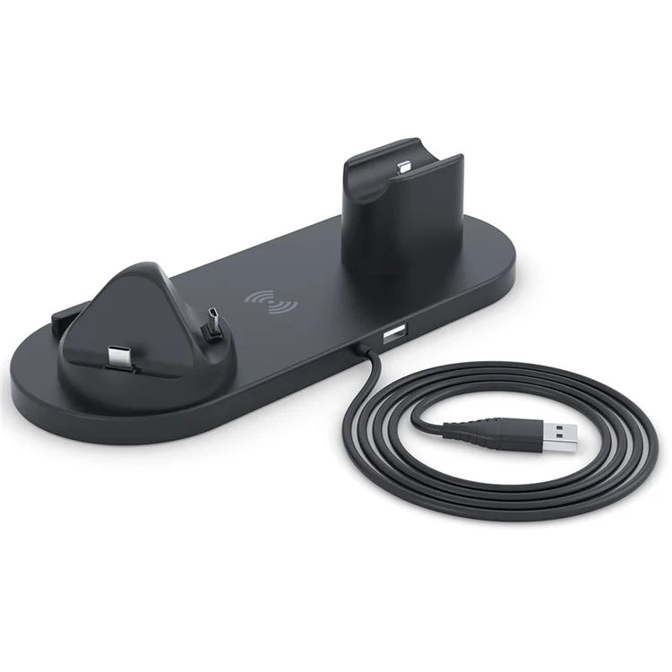 B07C 6-in-1 Desktop Phone Watch Earphone Charging Stand Wireless Charger