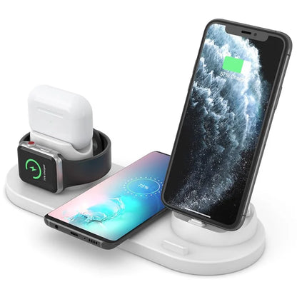 B07C 6-in-1 Desktop Phone Watch Earphone Charging Stand Wireless Charger