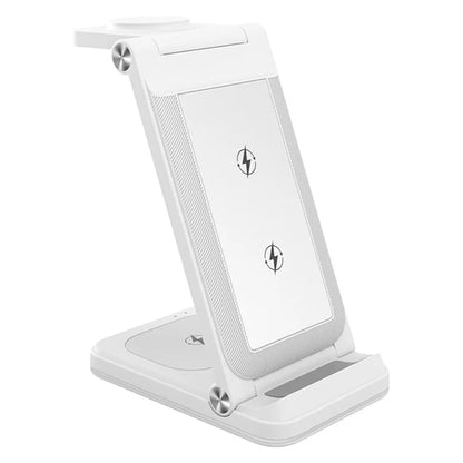 B27 3-in-1 Foldable Wireless Charger Phone Watch Earphone Charging Dock