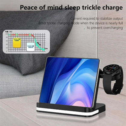 B26 For Apple Watch Wireless Charger Foldable Phone Earphone Watch 3-in-1 Wireless Charging Stand