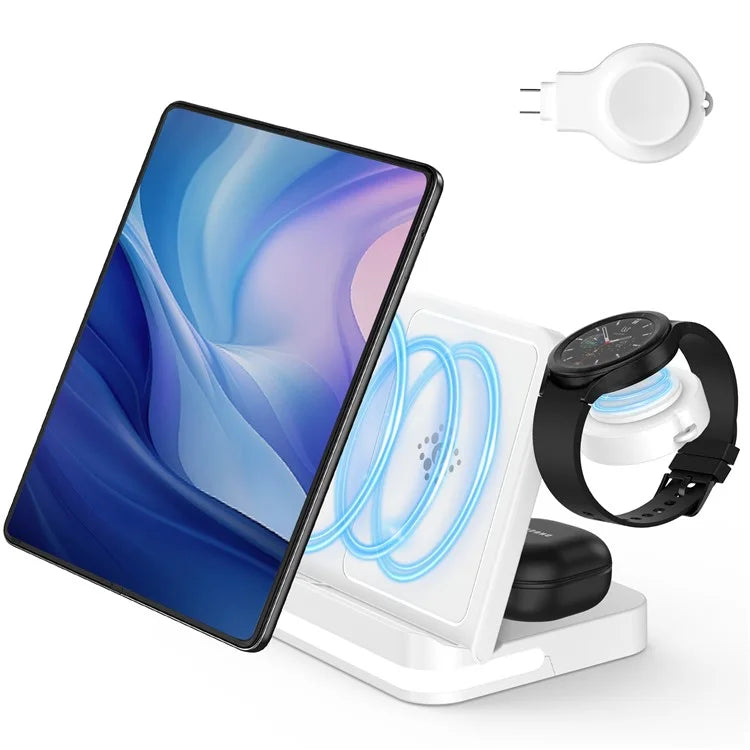 B26 For Apple Watch Wireless Charger Foldable Phone Earphone Watch 3-in-1 Wireless Charging Stand