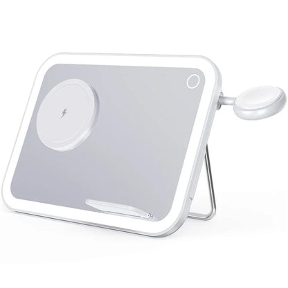 V22 3-in-1 Compatible with MagSafe Wireless Charger with LED Makeup Mirror and Night Light