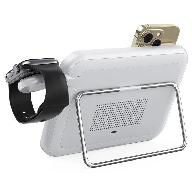 V22 3-in-1 Compatible with MagSafe Wireless Charger with LED Makeup Mirror and Night Light
