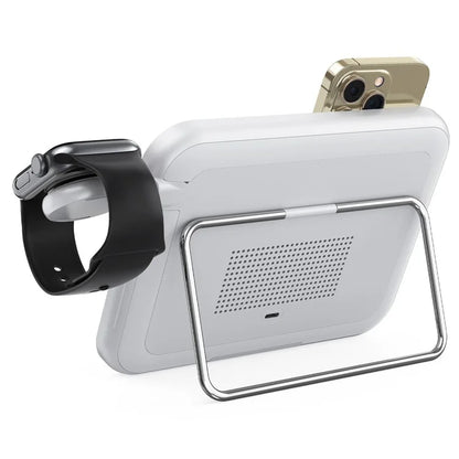 V22 3-in-1 Compatible with MagSafe Wireless Charger with LED Makeup Mirror and Night Light