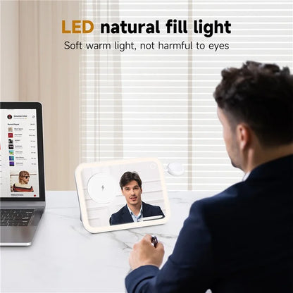 V22 3-in-1 Compatible with MagSafe Wireless Charger with LED Makeup Mirror and Night Light