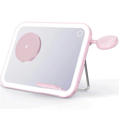 V22 3-in-1 Compatible with MagSafe Wireless Charger with LED Makeup Mirror and Night Light