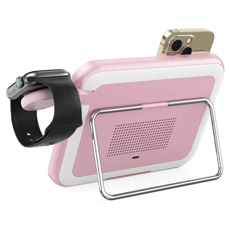 V22 3-in-1 Compatible with MagSafe Wireless Charger with LED Makeup Mirror and Night Light