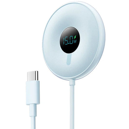 ESSAGER 15W Fast Charging Circular Magnetic Wireless Charger with Digital Display