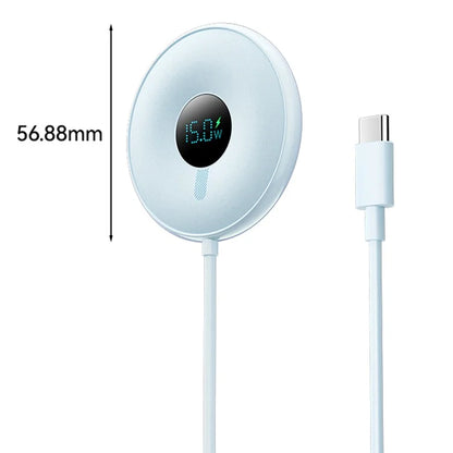 ESSAGER 15W Fast Charging Circular Magnetic Wireless Charger with Digital Display