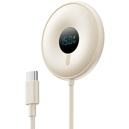 ESSAGER 15W Fast Charging Circular Magnetic Wireless Charger with Digital Display