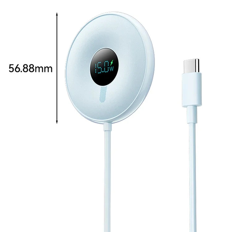 ESSAGER 15W Fast Charging Circular Magnetic Wireless Charger with Digital Display