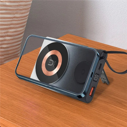 MIUSB W-166 22.5W Fast Charger 10000mAh Power Bank Magnetic Wireless Charger for iPhone Watch