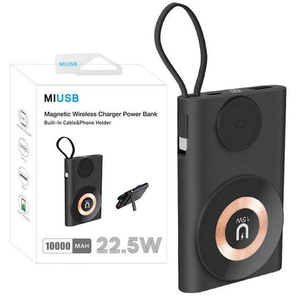 MIUSB W-166 22.5W Fast Charger 10000mAh Power Bank Magnetic Wireless Charger for iPhone Watch