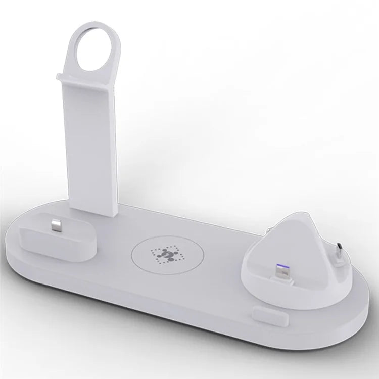 B-07 6-in-1 Desktop Phone Watch Earphone Charging Stand Wireless Charging Dock