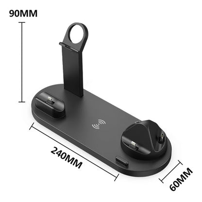 B07A For iPhone / iWatch / AirPods 6-in-1 Desktop Charging Stand 15W Wireless Charging Charger