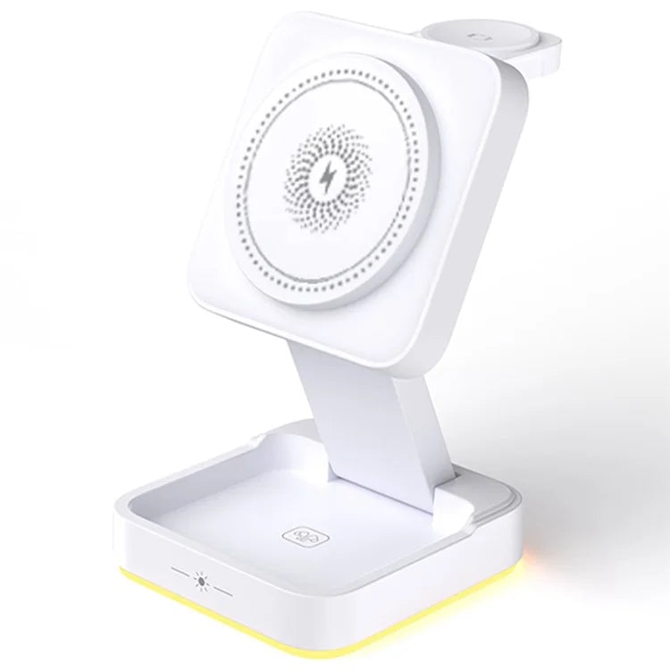 LHT-69 Phone Watch Earphone 3-in-1 Desktop Charging Stand Foldable Magnetic Wireless Charger