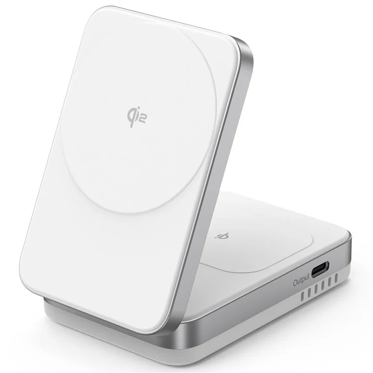 YF-M29 Qi2 Certified 2-in-1 15W Magnetic Wireless Charger with Aluminum Alloy Frame for Earbuds  /  iPhone
