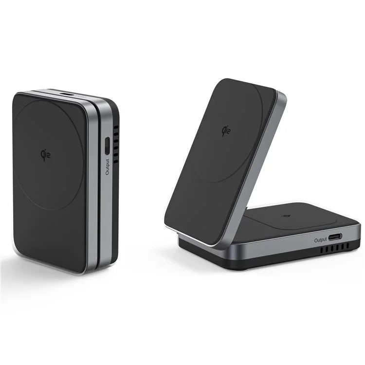 YF-M29 Qi2 Certified 2-in-1 15W Magnetic Wireless Charger with Aluminum Alloy Frame for Earbuds  /  iPhone