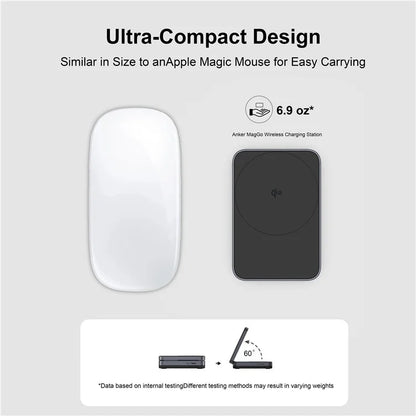 YF-M29 Qi2 Certified 2-in-1 15W Magnetic Wireless Charger with Aluminum Alloy Frame for Earbuds  /  iPhone