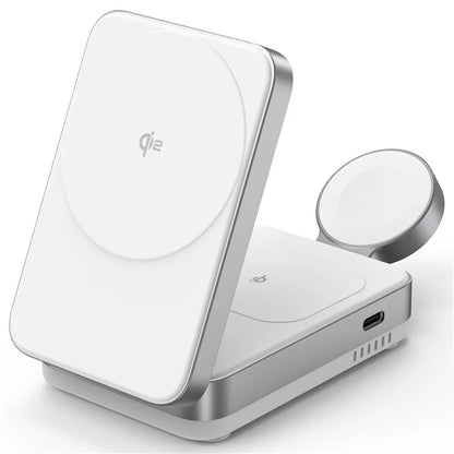 YF-M27 Qi2 Certified 3-in-1 15W Magnetic Wireless Charger with Aluminum Alloy Frame for Earbuds  /  Apple Watch  /  iPhone