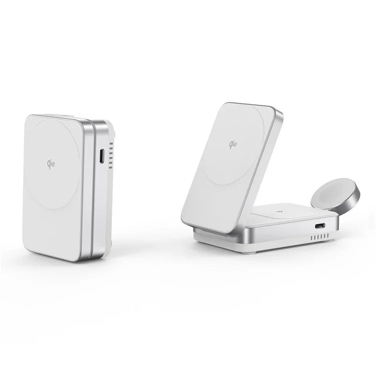 YF-M27 Qi2 Certified 3-in-1 15W Magnetic Wireless Charger with Aluminum Alloy Frame for Earbuds  /  Apple Watch  /  iPhone