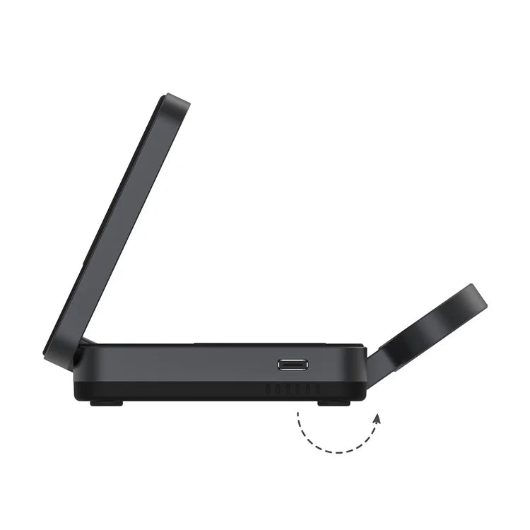 YF-M27 Qi2 Certified 3-in-1 15W Magnetic Wireless Charger with Aluminum Alloy Frame for Earbuds  /  Apple Watch  /  iPhone