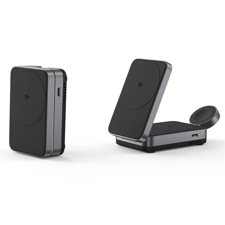 YF-M27 Qi2 Certified 3-in-1 15W Magnetic Wireless Charger with Aluminum Alloy Frame for Earbuds  /  Apple Watch  /  iPhone