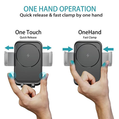WIWU CH-321 Car Air Vent Phone Bracket 15W Wireless Charger Auto Clamping Phone Holder
