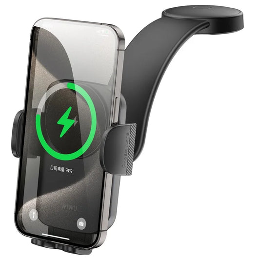 WIWU CH-322 Car Bracket 15W Wireless Charger Auto Clamping Phone Holder