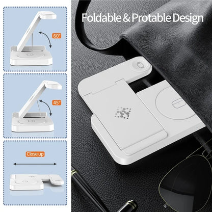 B-18C 3 in 1 Wireless Charger 15W Fast Charging Station Charger Stand for Apple Watch, Iphone, AirPods