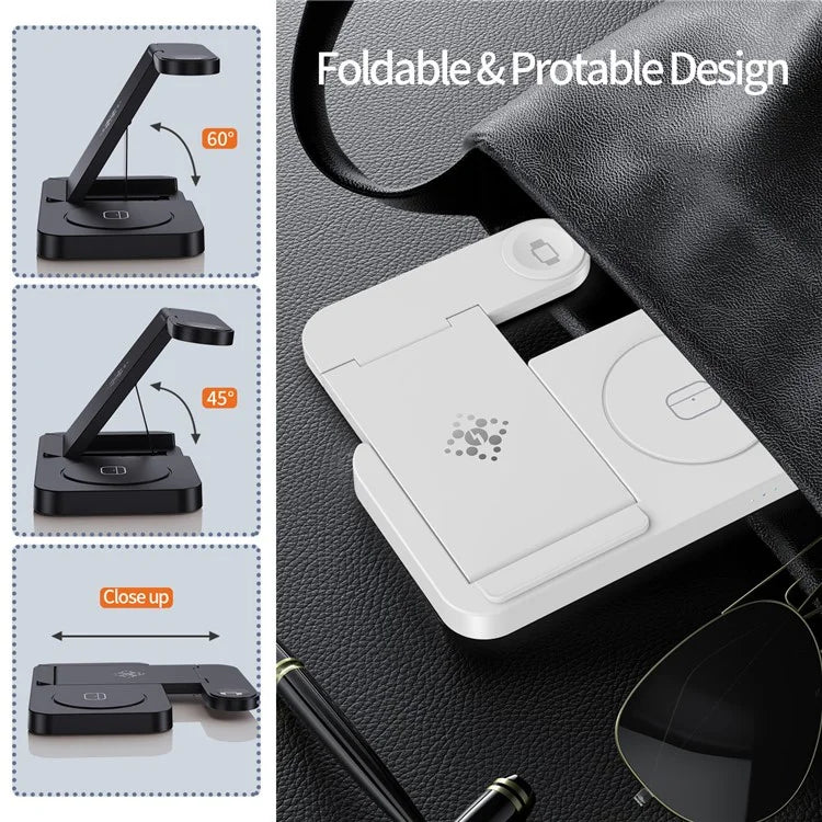 B-18C 3 in 1 Wireless Charger 15W Fast Charging Station Charger Stand for Samsung Galaxy  /  Watch  /  Buds