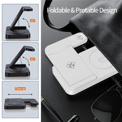 B-18C 3 in 1 Wireless Charger 15W Fast Charging Station Charger Stand for Samsung Galaxy  /  Watch  /  Buds