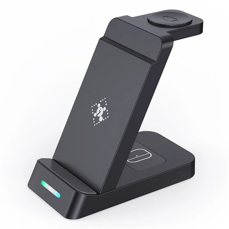 B-20A Vertical Wireless Charger for Apple Watch, iPhone, AirPods 3 in 1 Wireless Charger Stand Dock Station