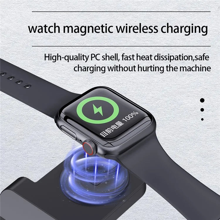 B-20A Vertical Wireless Charger for Apple Watch, iPhone, AirPods 3 in 1 Wireless Charger Stand Dock Station