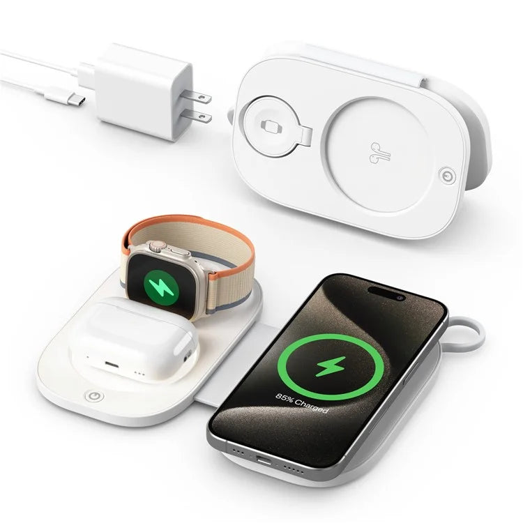 T5 For iWatch / AirPods / Phone 3-in-1 Fast Charging Dock Magnetic Wireless Charger (No Power Adapter)