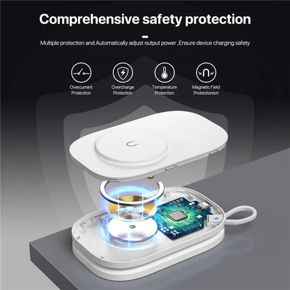 T5 For iWatch / AirPods / Phone 3-in-1 Fast Charging Dock Magnetic Wireless Charger (No Power Adapter)