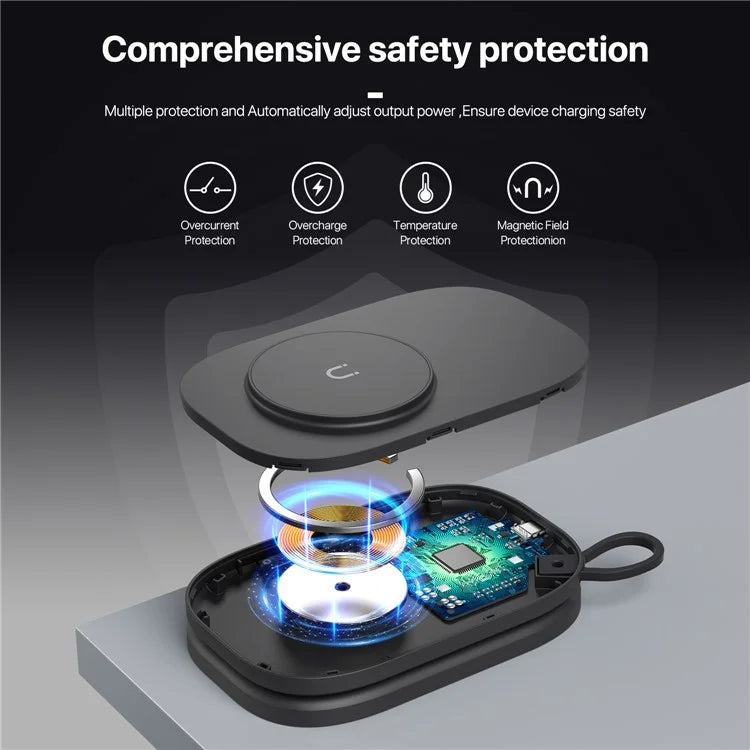 T5 For iWatch / AirPods / Phone 3-in-1 Fast Charging Dock Magnetic Wireless Charger (No Power Adapter)