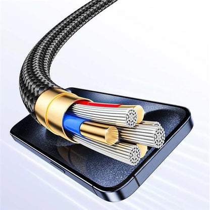 AWEI W23 1.2m Type-C to Type-C + iP + Wireless Charger for Apple Watch 3-in-1 Charging Cable