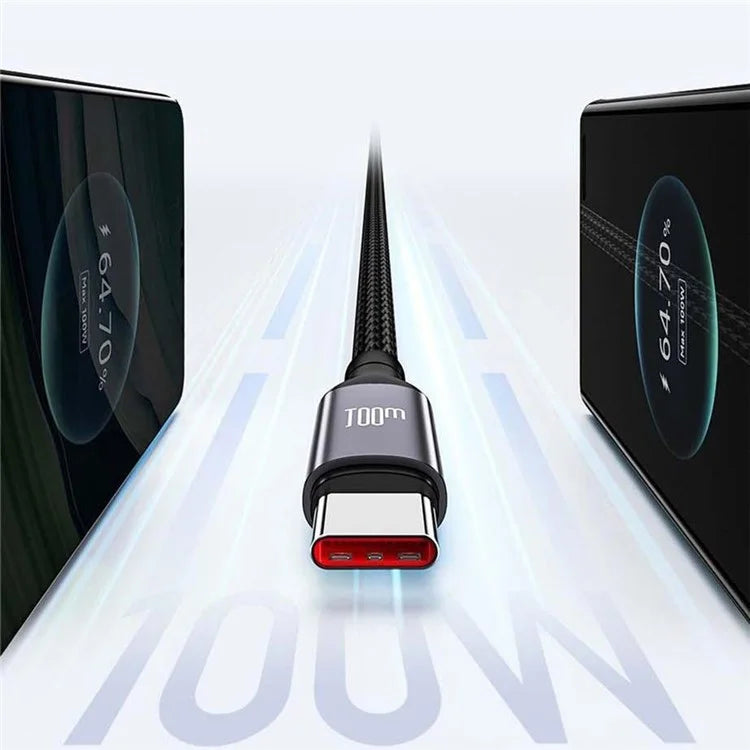 AWEI W23 1.2m Type-C to Type-C + iP + Wireless Charger for Apple Watch 3-in-1 Charging Cable