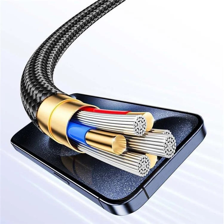 AWEI W23 1.2m Type-C to Type-C + iP + Wireless Charger for Apple Watch 3-in-1 Charging Cable