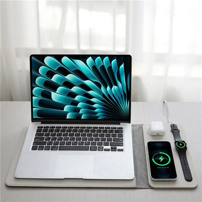 FLD-F8 5-in-1 Notebook Bag Tablet Laptop Sleeve Bag Mouse Pad Wireless Charger