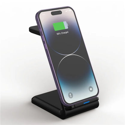 E8 3-in-1 15W Wireless Charger Phone Watch Earphone Desktop Charging Stand