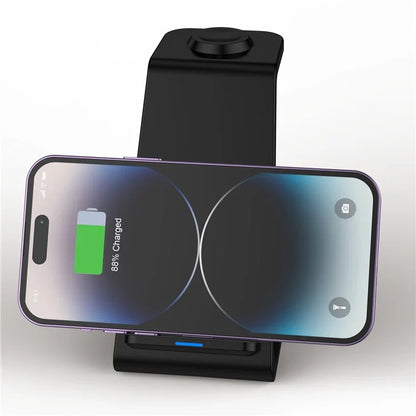E8 3-in-1 15W Wireless Charger Phone Watch Earphone Desktop Charging Stand