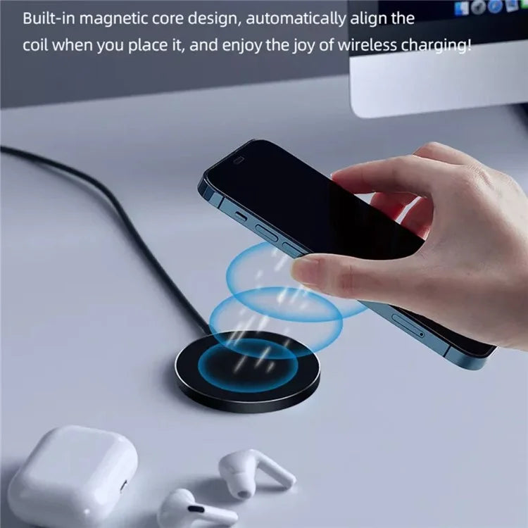 C12 Type-C Cable Round Magnetic Wireless Charger Phone Charging Pad