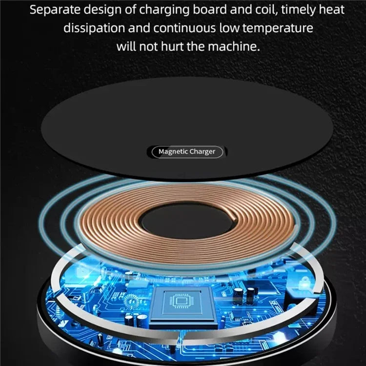 C12 Type-C Cable Round Magnetic Wireless Charger Phone Charging Pad