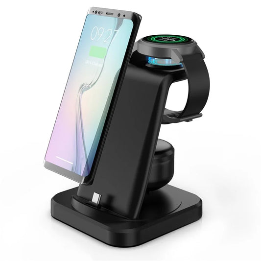 W-07 4-in-1 Wireless Charger for Samsung Galaxy S10 / S9 / Galaxy Watch Active / Active2 / Watch3 / 4 / 5 Series Charging Station